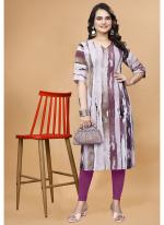 Imported Magenta Office Wear Printed Kurti